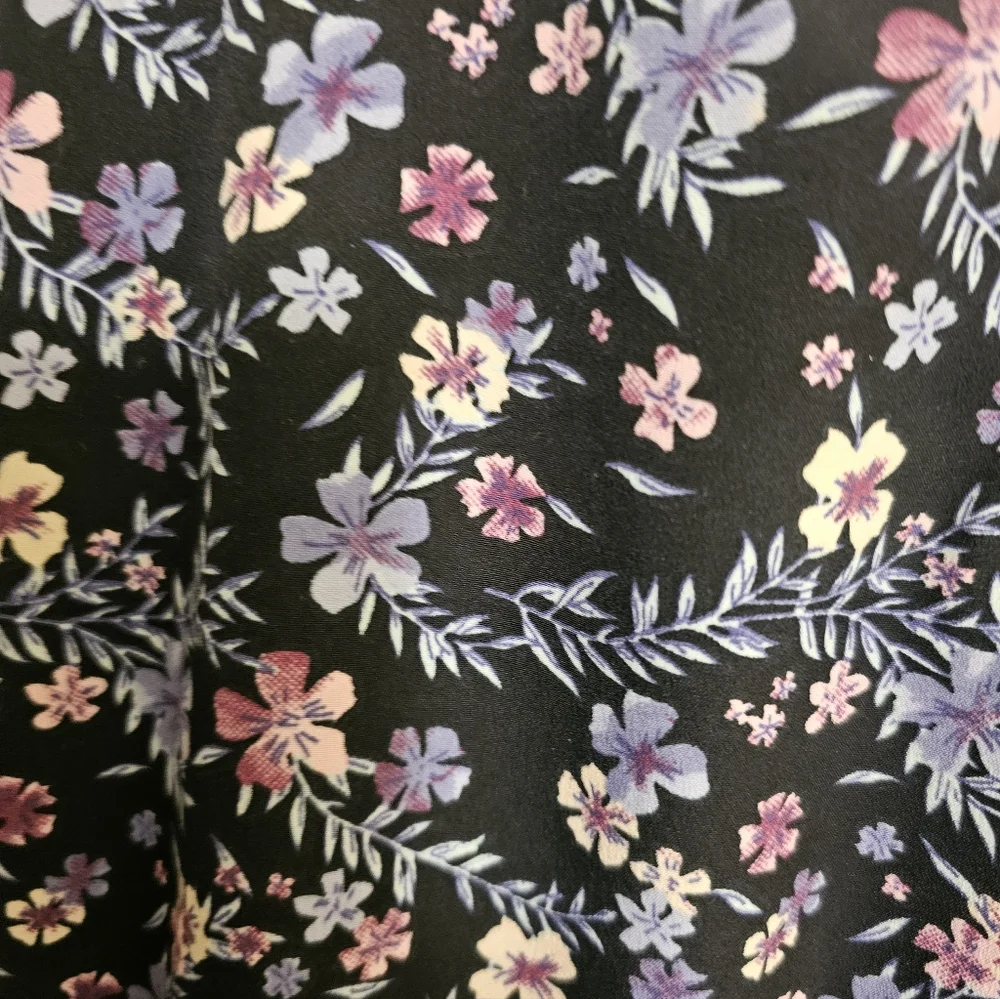 twik Black Mini Dress with Pink & Lavender Floral Print. - Picture 4 of 5